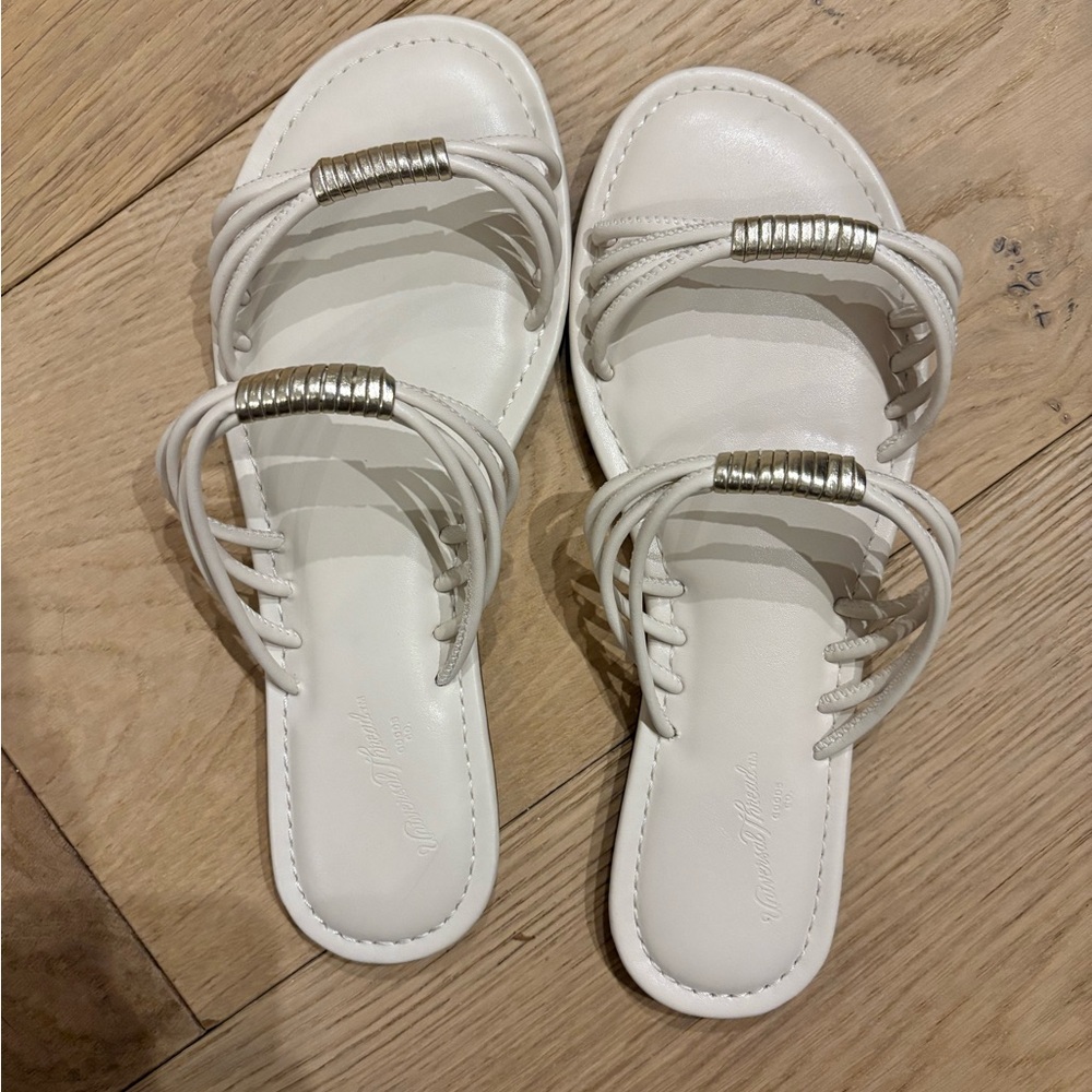 White/cream Strappy Sandals Universal Thread